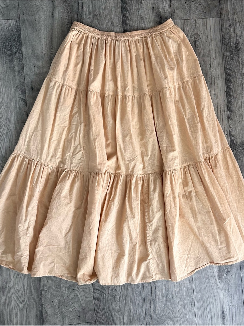 April Cornell Tiered Yellow / Gold Maxi Skirt Size Large